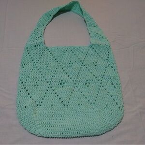 Seafoam Green Hand- Crochet Shoulder Bag